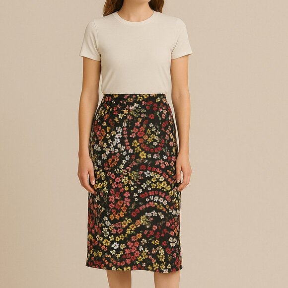 ATM‎ Anthony Thomas Melillo Floral Multicolor Pencil Skirt - Picture 1 of 8